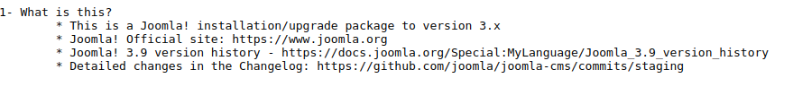 Joomla Readme example Joomla readme example